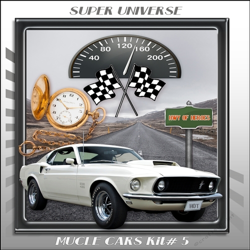 Mucle Cars Card Front Kit.  5