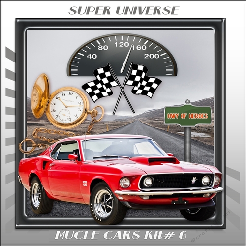 Mucle Cars Card Front Kit.  6