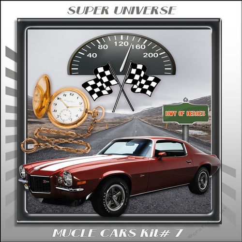 Mucle Cars Card Front Kit.  7