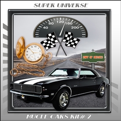 Mucle Cars Card Front Kit. 2