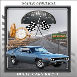 Mucle Cars Card Front Kit.  3