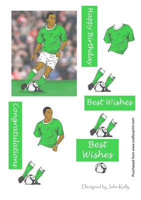Footballer with Green Shirt - Decoupage