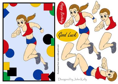Athletics - Running Girl Decoupage