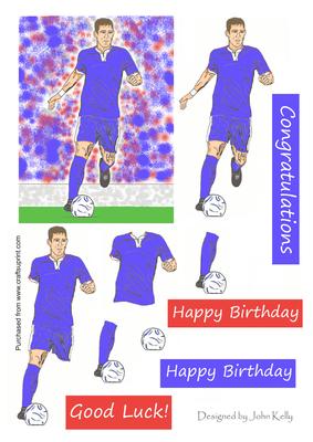 Footballer with Blue Shirt - Decoupage