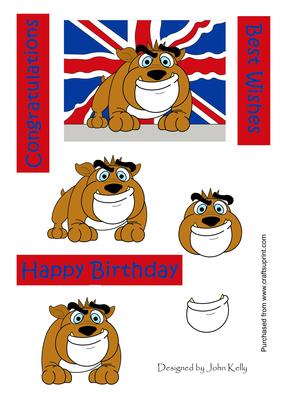 British Bulldog - Decoupage