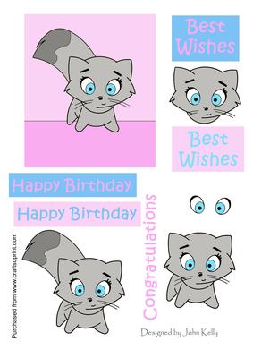 Cute Grey Kitten - Decoupage