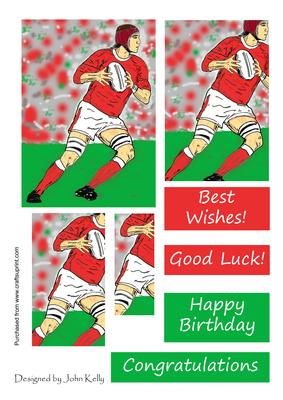 Rugby Player with Red Shirt - Pyramage