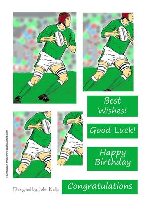 Rugby Player with Green Shirt - Pyramage