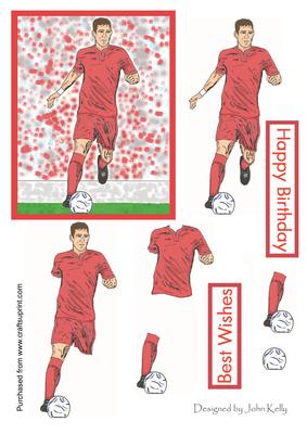 Footballer All Red Kit - Decoupage