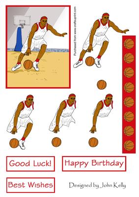 Basketball (white) - Decoupage