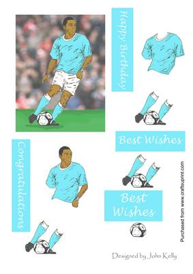 Footballer (sky Blue) - Decoupage