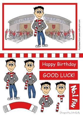 Football Fan (red) - Decoupage