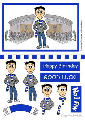 Football Fan (blue) - Decoupage
