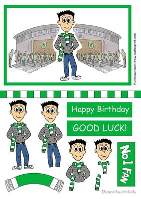Football Fan (green) - Decoupage