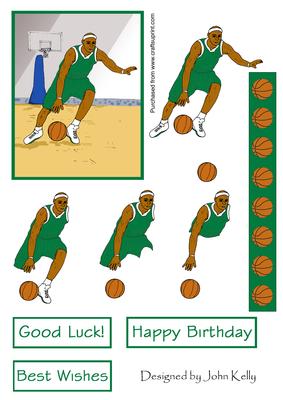 Basketball Player (green) - Decoupage