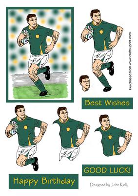 Rugby (green & Gold) - Decoupage