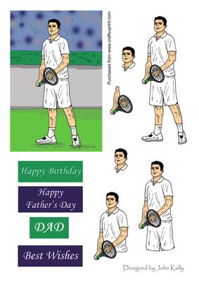 Tennis (purple & Green) - Decoupage