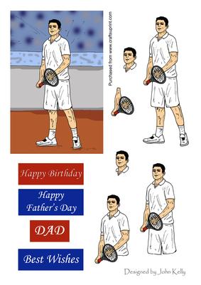 Tennis (red & Blue) - Decoupage