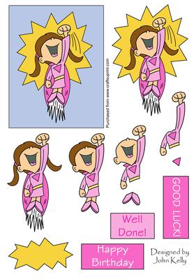 Supergirl (pink) - Decoupage