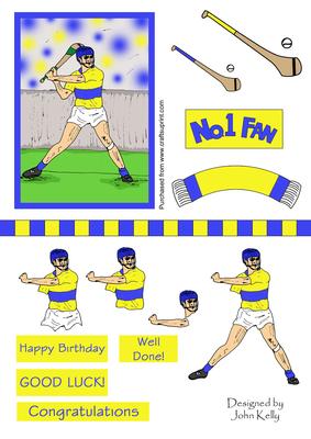 Hurler 1 (yellow & Blue) - Decoupage