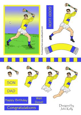 Hurler 2 (yellow & Blue) - Decoupage