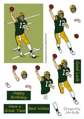 American Football 1 (green & Gold) - Decoupage