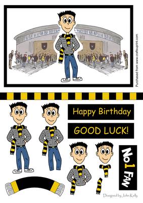 Football Fan (black & Gold) - Decoupage