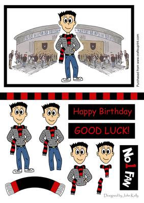 Football Fan (red & Black) - Decoupage