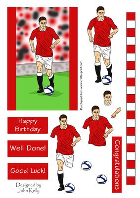 Footballer 1 (red & White) - Decoupage