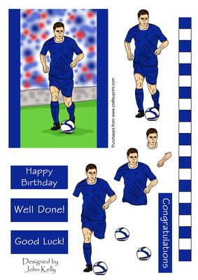 Footballer 1 (blue) - Decoupage