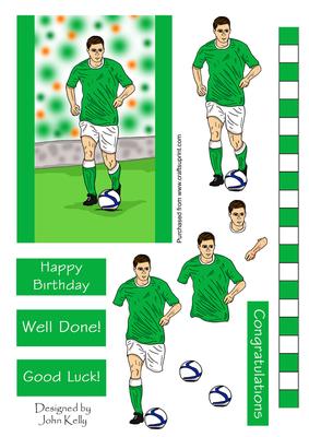 Footballer 1 (green & White) - Decoupage