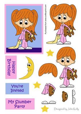 Slumber Party Girl 2 (red Hair) - Decoupage