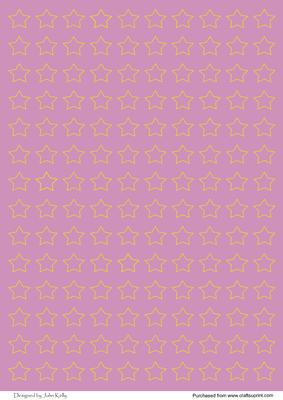Stars (yellow Outline on Pink)