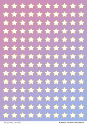 Stars (yellow Outline on Blue & Pink Fade)