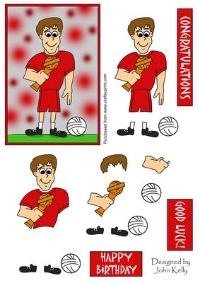 Football Guy (red) - Decoupage