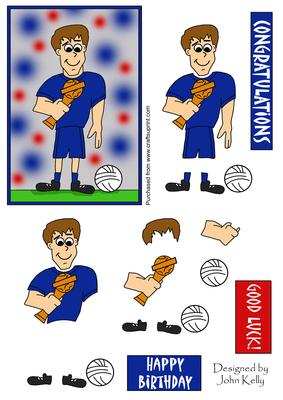 Football Guy (blue) - Decoupage