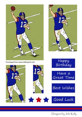 American Football 1 (blue, White & Red) - Pyramage