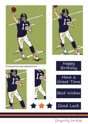 American Football 1 (navy & Orange) - Pyramage