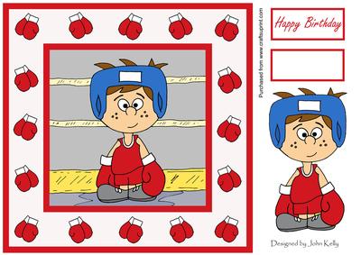 Little Champ! Boxing (red) - 8in x 8in