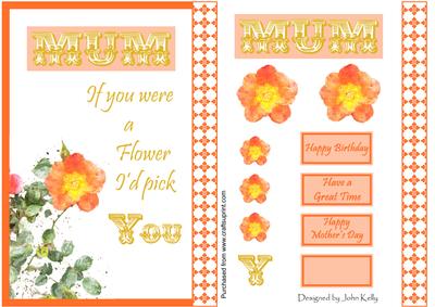 Mum, If You Were a Flower I'd Pick You (ochre) - A5
