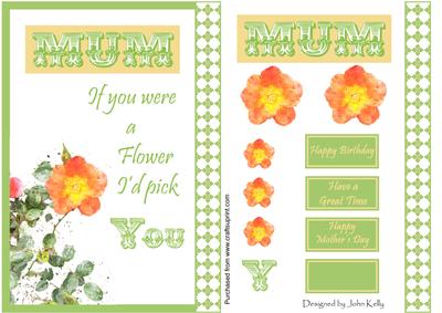 Mum, If You Were a Flower I'd Pick You (green) - A5