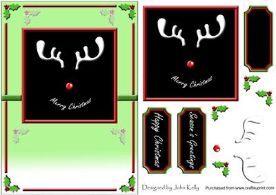 Christmas Reindeer (black) - A5