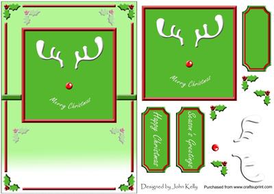 Christmas Reindeer (green) - A5