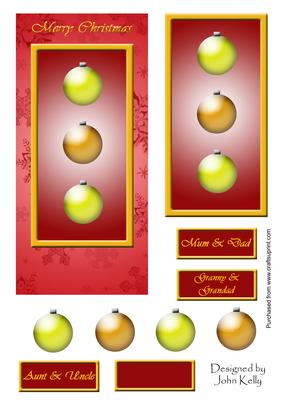 Merry Christmas Decorations (red & Gold) - Dl
