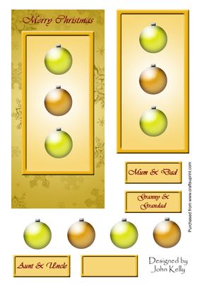 Merry Christmas Decorations (gold) - Dl