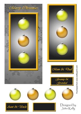 Merry Christmas Decorations (black & Gold) - Dl
