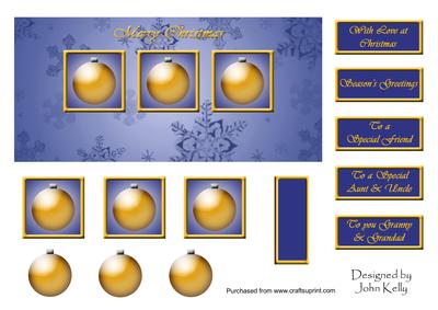 Christmas Decorations (blue & Gold) - Dl