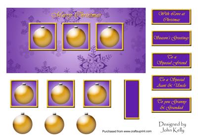 Christmas Decorations (purple & Gold) - Dl