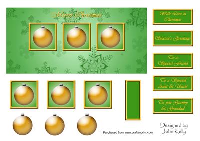 Christmas Decorations (green & Gold) - Dl