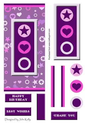 Hearts and Stars (pink) - Dl